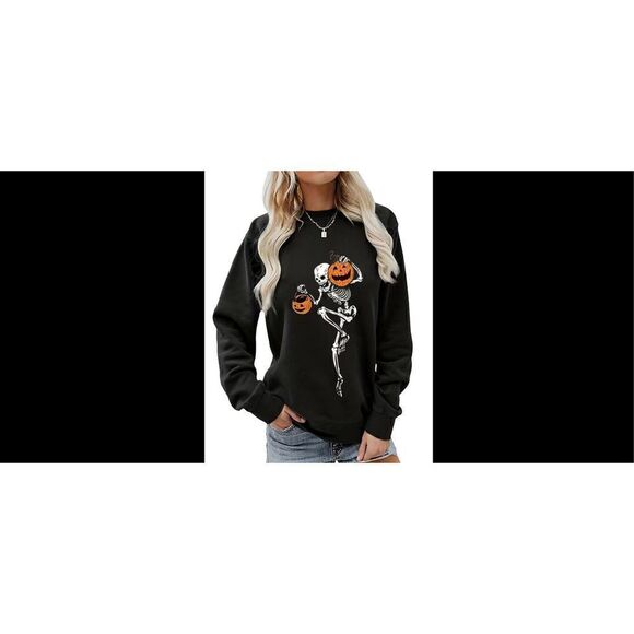 Skeleton pumpkin sweatshirt, super soft and cute size14 - Picture 5 of 5